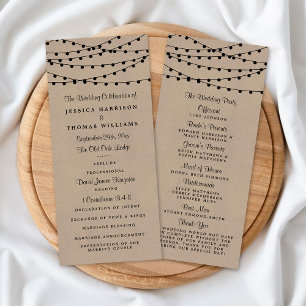 Programa La colección de Bodas Rustic Kraft Lights