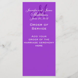 Programa La iglesia elegante de la boda del monograma