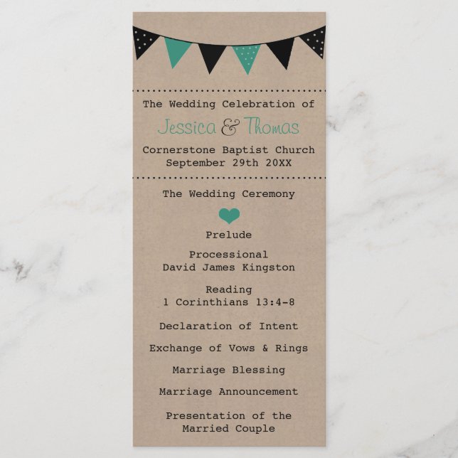 Programa La moderna colección de Bodas turquesa (Anverso)