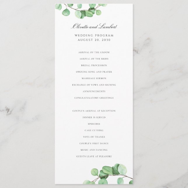 Programa La vegetación moderna hojas de eucalipto (Anverso)