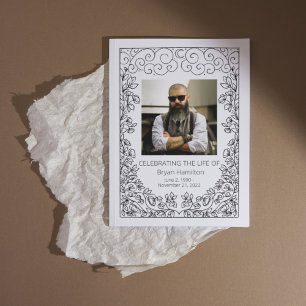 Programa Lace Frame Funeral Celebration of Life