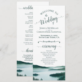 Programa Lago Pacífico de Montaña Boda Rústica de Acuarela