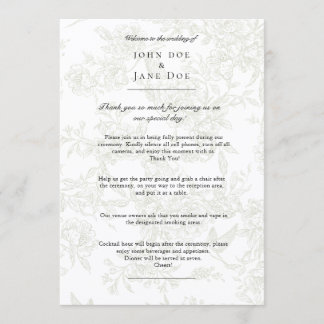 Programa Large Green Floral Wedding Program