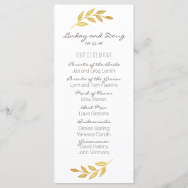 Programa Laurel Leaf Gold Wedding