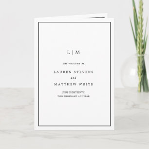 Programa Lauren Black and White Elegant Wedding