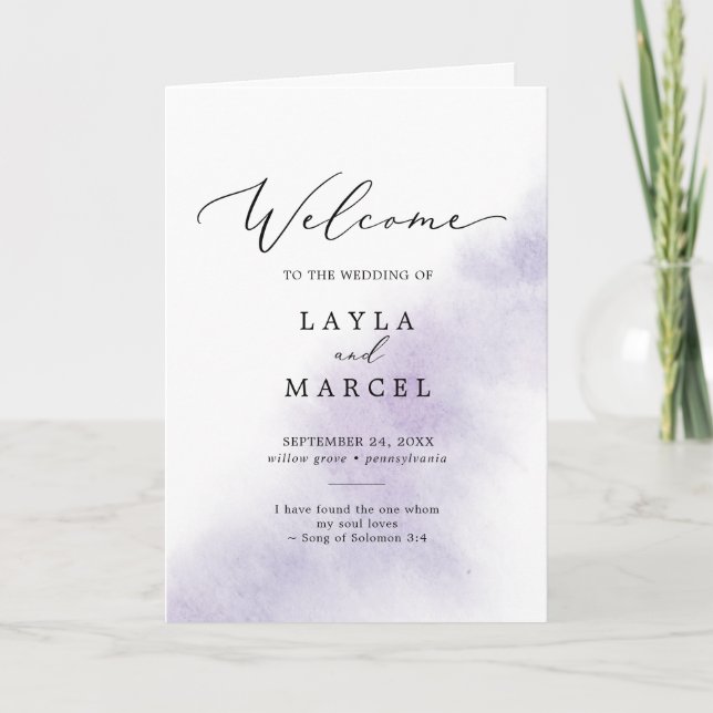 Programa Lavado de color de agua | Boda plegado morado (Anverso)