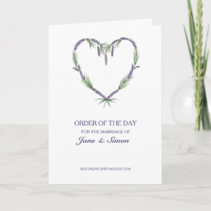 Programa Lavender Heart Boda ~ Orden del día/servicio