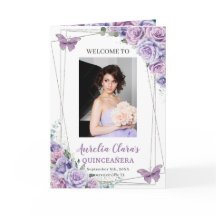 Lavender Purple Floral Quinceanera Eventos Padrino