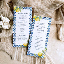 Lemon Blue Tile Mediterranean Boda