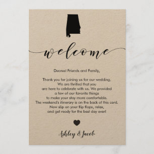 Programa Letra de la recepción de la boda de Alabama y