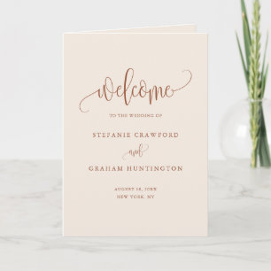 Programa Libreto de boda con caligrafía bonita terracota bo