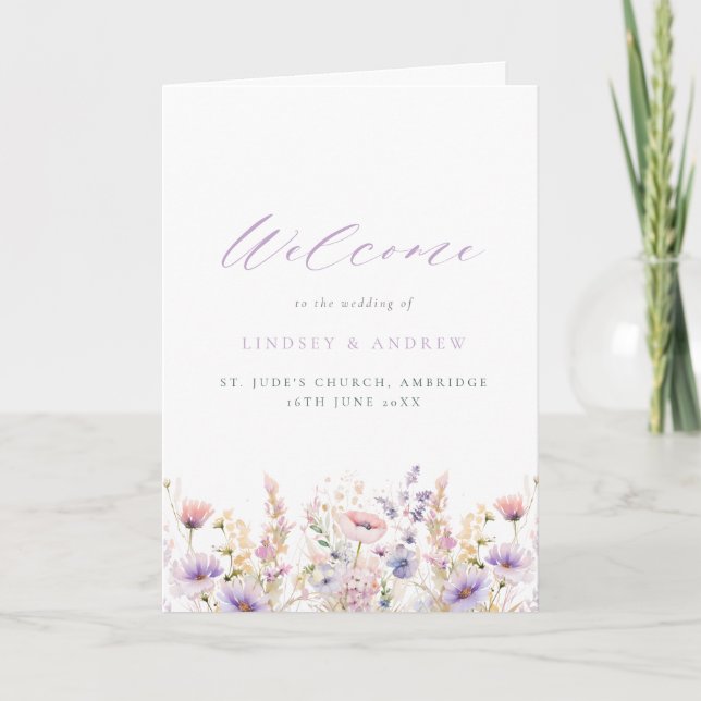 Programa Lilac Lilac Flores silvestres Boda doblado (Anverso)