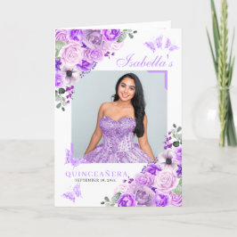 Programa Lilac Purple Quinceanera Tiara Butterflies