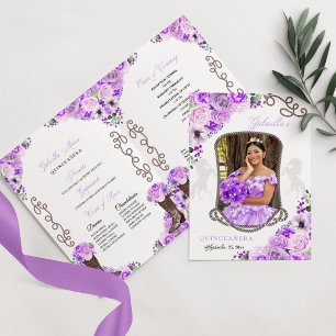 Programa Lilac Purple Western Charro Quinceañera