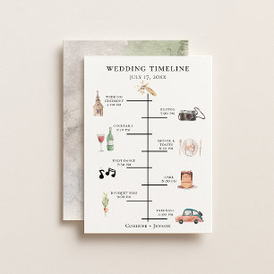 Programa Línea de tiempo de Boda de acuarela rusa