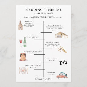 Programa Línea de tiempo de Boda de acuarela rusa