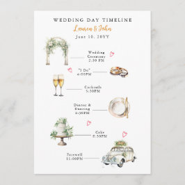 Programa Línea de tiempo del día de la boda ilustrada