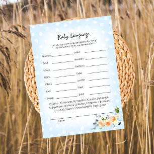 Programa Lion Cub Floral Blue Baby Language Shower Game