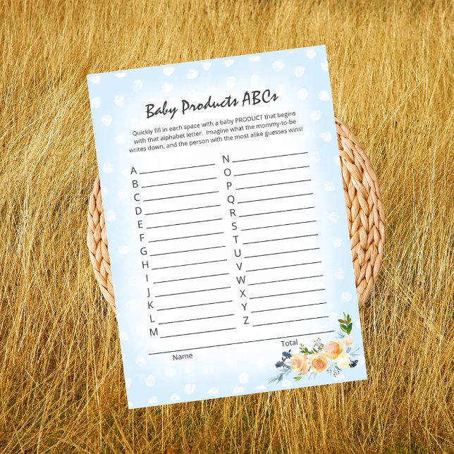 Programa Lion Cub Floral Blue Baby Product ABCs Shower Game (Subido por el creador)