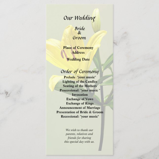 Programa Lirio amarillo (Anverso)