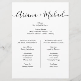 Programa Lista minimalista de Boda Entourage Simple Elegant