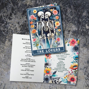 Programa Los amantes de Tarot Skeletons Boda gótico floral