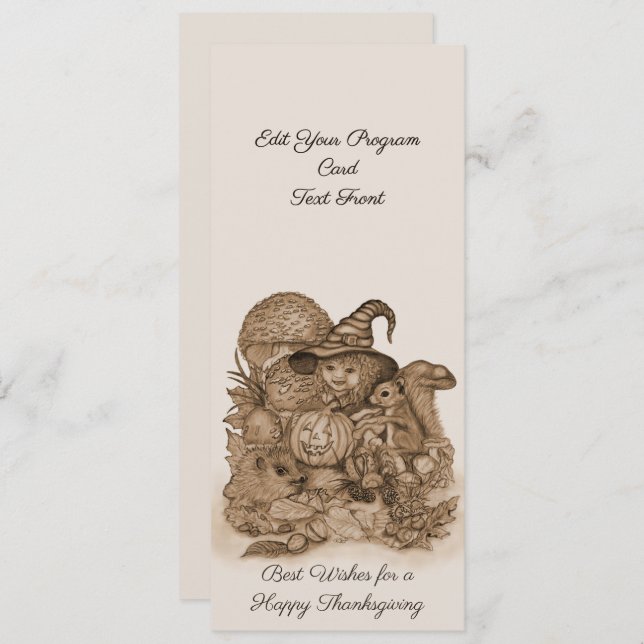 Programa Los mejores deseos para un feliz Día de Acción de  (Anverso / Reverso)