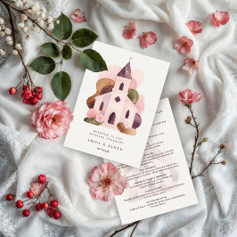 Programa Lovely Rustic Pink Tones Church Wedding
