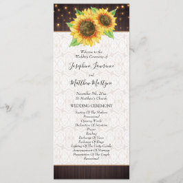 Programa Luces de cuerdas de girasol Lace Rustic Boda
