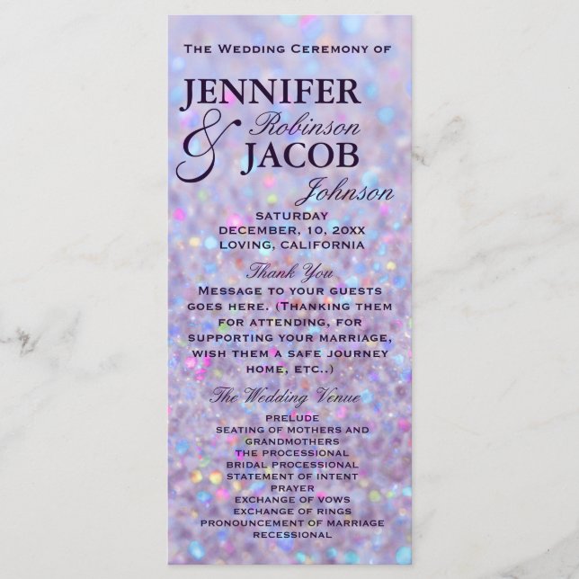 Programa Luces de Lavender Pastel Bokeh (Anverso)