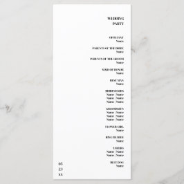 Programa Lujoso Romántico Flourish Caligraphy Boda Gold