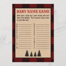 Programa Lumberjack Baby Name Shower Game Red Plapot