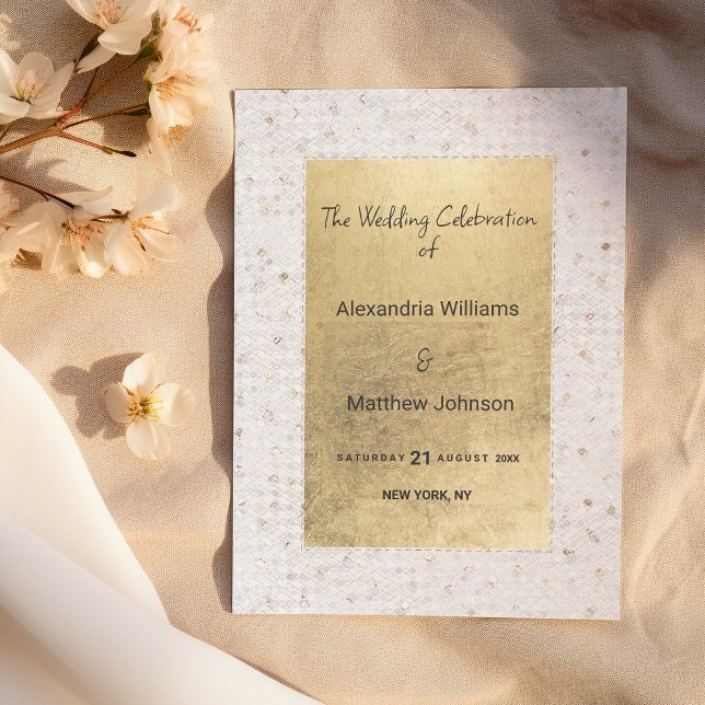 Programa Luxury white gold chic sequins Wedding Program (Luxury white gold chic sequins Wedding Program )