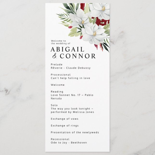 Programa Magnolia tropical Verde Blanco Rojo (Anverso)