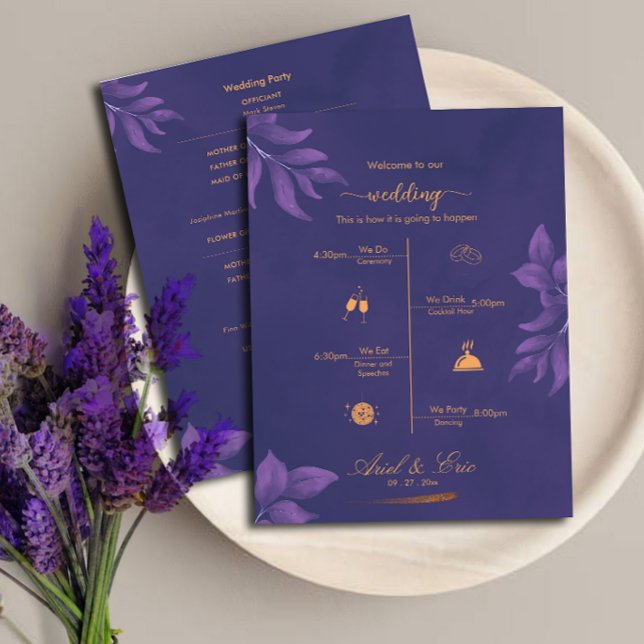 Programa Marble Purple Classic Elegant Wedding (Subido por el creador)