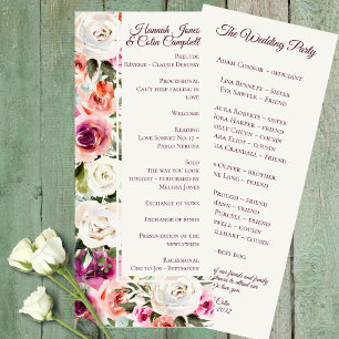 Programa Marco floral elegante Rubor rosa morado color blan