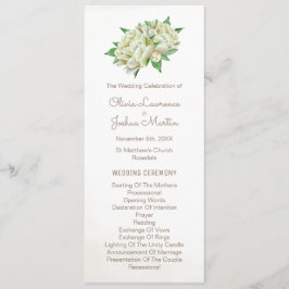 Programa Marfil Peony Watercolor Floral Boda Ceremonia