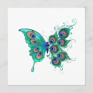 Programa Mariposa con plumas de pavo real verde