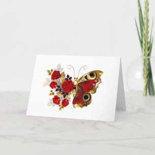 Programa Mariposa de flor roja con rosas rojas