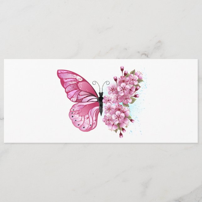 Programa Mariposa de flores con Sakura rosa (Anverso)