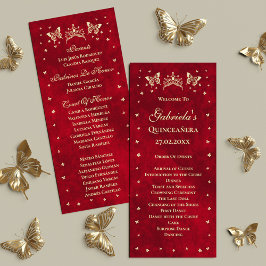 Programa Mariposa Red Quinceañera Gold Tiara de 15 años