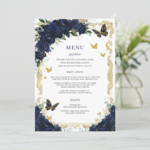Programa Mariposas de oro floral azul de la marina Quincean