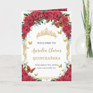 Programa Mariposas Florales Rojas Quinceañera Orden de even