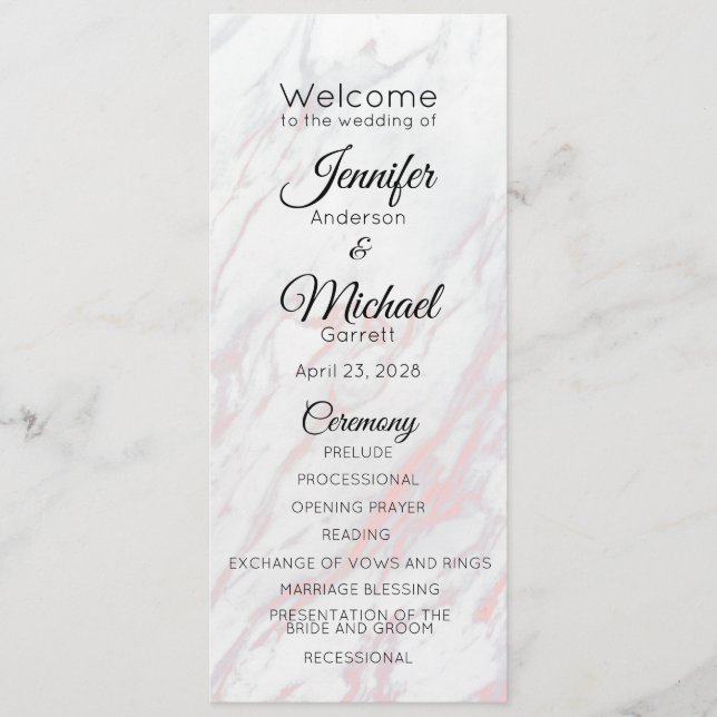 Programa Mármol rosa y gris moderno (Anverso)