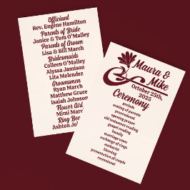 Programa Maroon Art Nouveau Flourier Boda