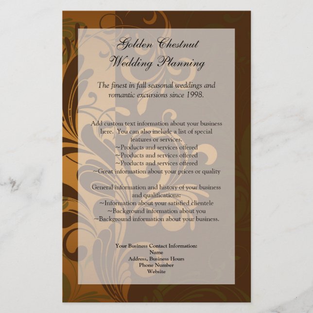 Programa marrón castaño/oro/verde, menú o volante (Frente)