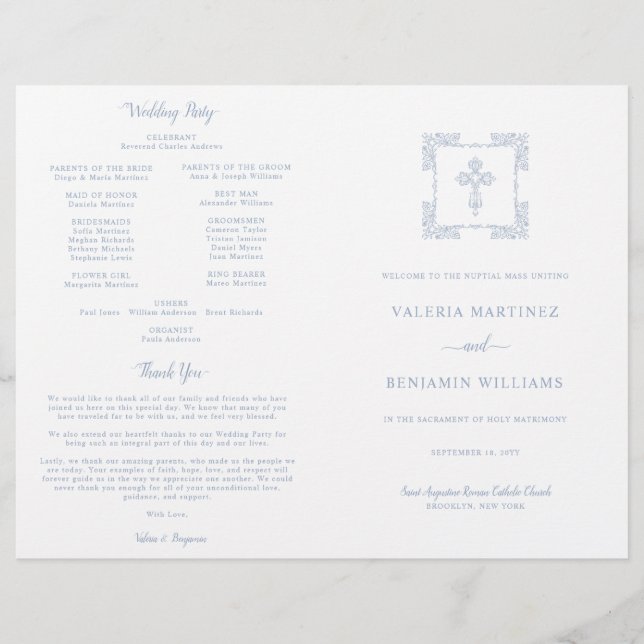 Programa Masivo de Bodas Católicos Católicos Ornat (Anverso)