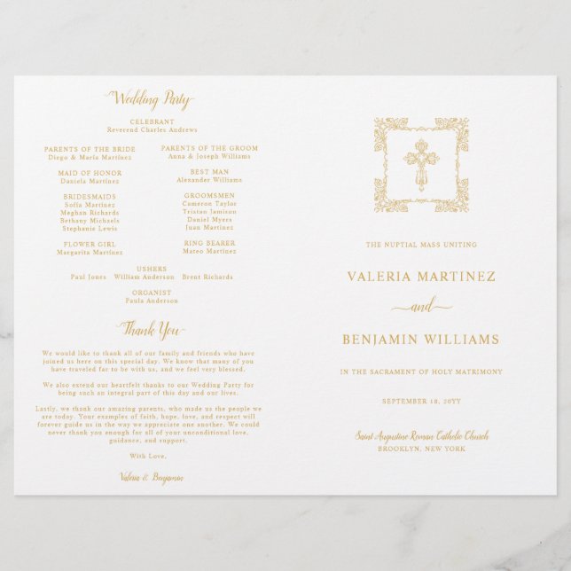 Programa Masivo de la Cruz de Oro Ornato Católica  (Anverso)