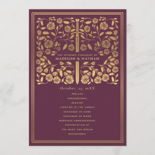 Programa Mauve Royal Medieval Sword Wedding