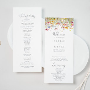 Programa Meadow Colorful Wildflower Wedding